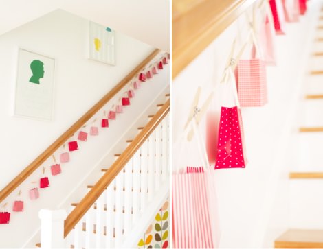 calendario de adviento casero hecho con bolsas