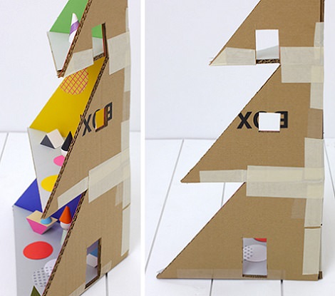 casita de muñecas de cartón pegar paredes