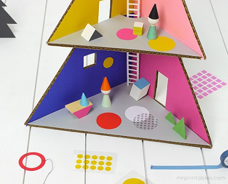 decorar casita de muñecas de cartón casera decorar casita de muñecas de cartón casera