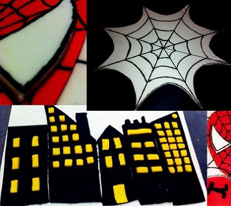 como hacer una tarta de spiderman con fondant