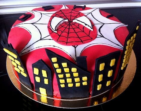 como hacer una tarta de spiderman con fondant
